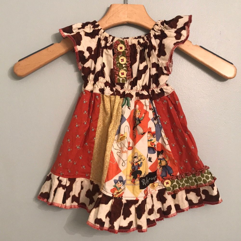 Boutique Baby Girl Dress - cowgirl theme fabrics